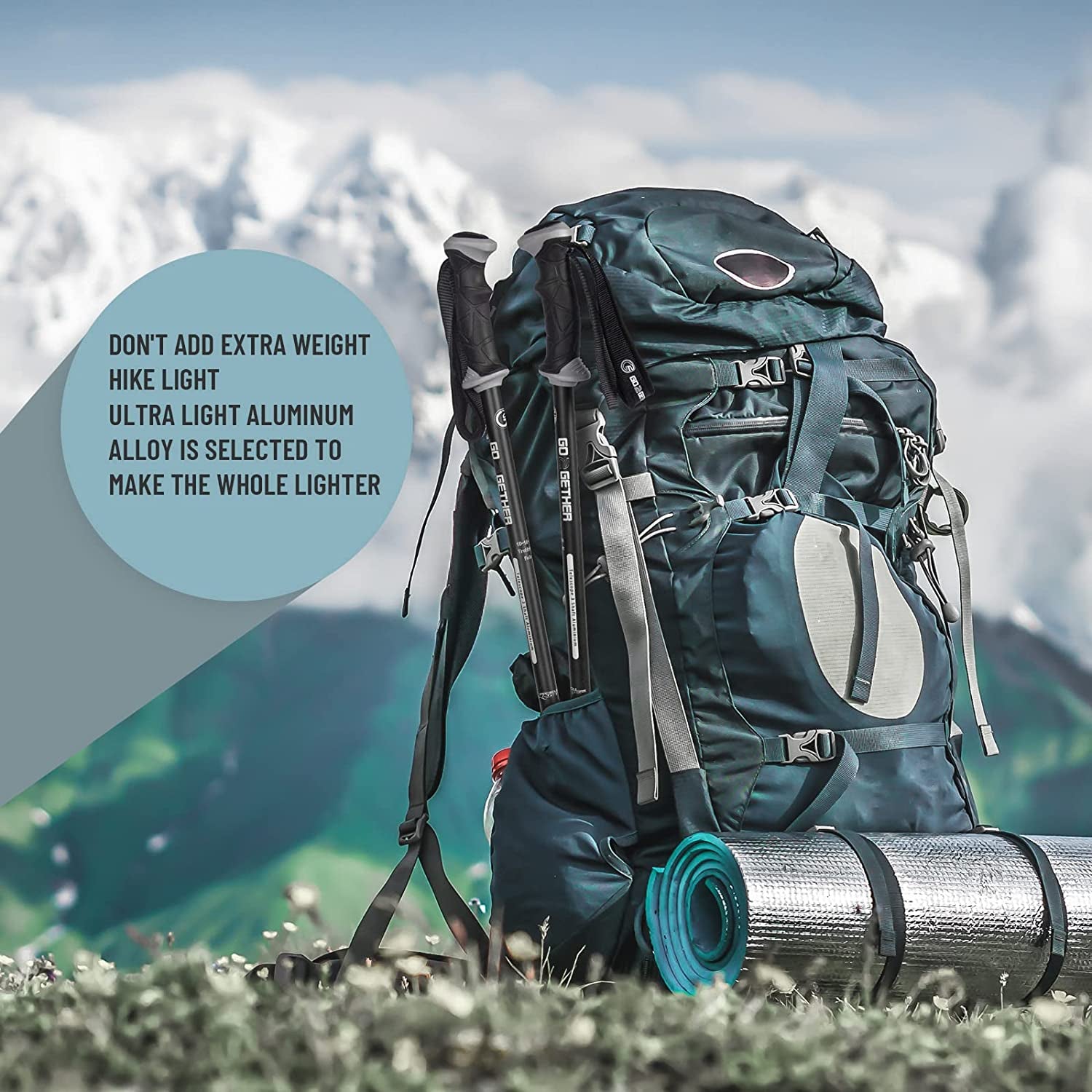 Hiking Walking Sticks with Quick Adjustable Locks